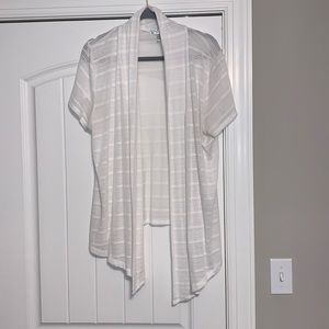 Dress Barn White Short Sleeve Cardigan